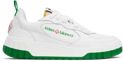 Casablanca Tennis Court Sneakers In White Leather