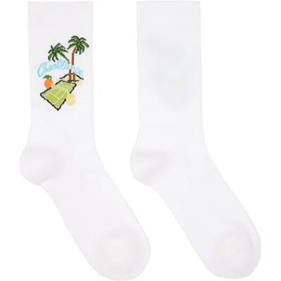 Casablanca White Astral Plane Socks