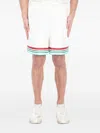 Casablanca Mens Casa Way World Series Relaxed-fit Striped Silk Shorts In White