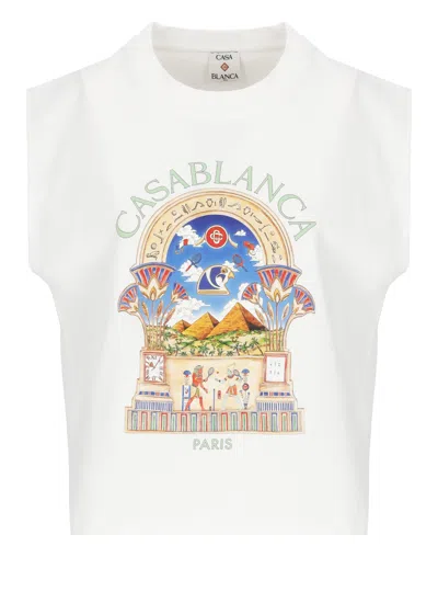 Casablanca White Bright Egyptian Arch Tank Top In Multi