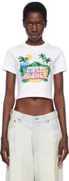 Casablanca Casa Beach Wave Printed Baby Tee In Casa Beach Wave