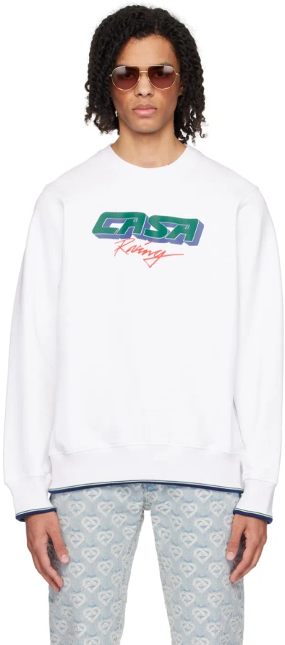 Casablanca White 'casa Racing' 3d Sweatshirt