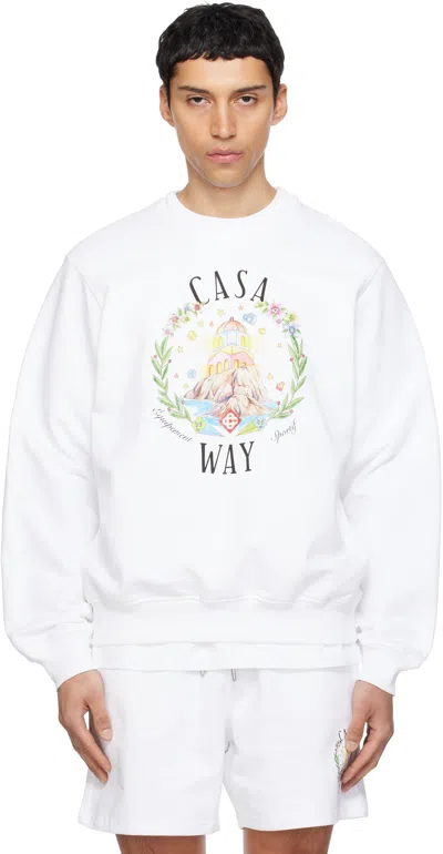 Casablanca Home Way Crew Neck Graphic Sweatshirt In Nude