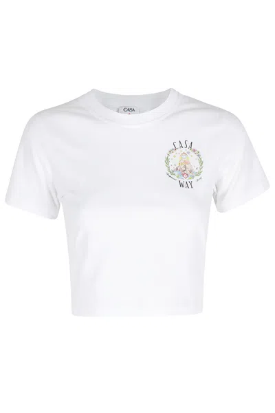 Casablanca White Casa Way Graphic-printed Cotton T-shirt