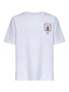 Casablanca T-shirt Girocollo Con Logo Sul Fronte In Cotone Bianca Uomo In White