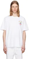 Casablanca T-shirt Girocollo Con Logo Sul Fronte In Cotone Bianca Uomo In White