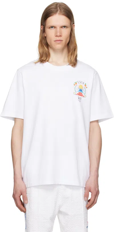 CASABLANCA WHITE 'CASA WAY' MOUNTAIN T-SHIRT