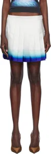Casablanca White Casa Way Skate Pleated Silk Miniskirt In White