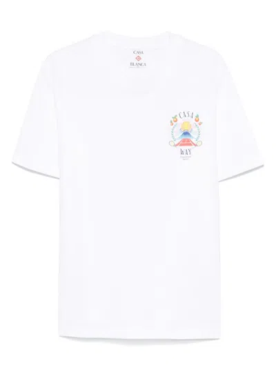 CASABLANCA WHITE CASA WAY T-SHIRT