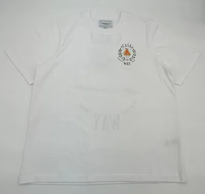 CASABLANCA WHITE CASA WAY TRIOMPHE D'ORANGE T-SHIRT