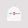 CASABLANCA WHITE COTTON BASEBALL LOGO CAP