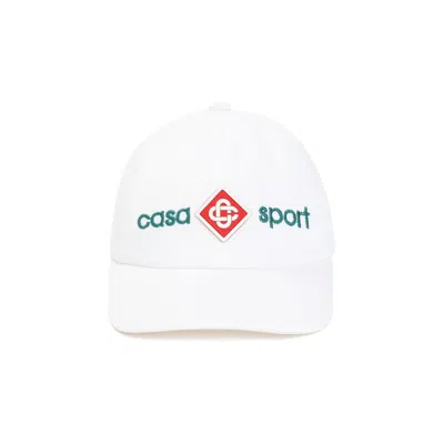 Casablanca White Cotton Baseball Logo Cap