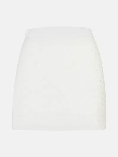 Casablanca White Cotton Blend Miniskirt