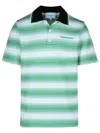 Casablanca White Cotton Blend Polo Shirt Men In Green