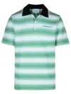 Casablanca White Cotton Blend Polo Shirt Men In Green