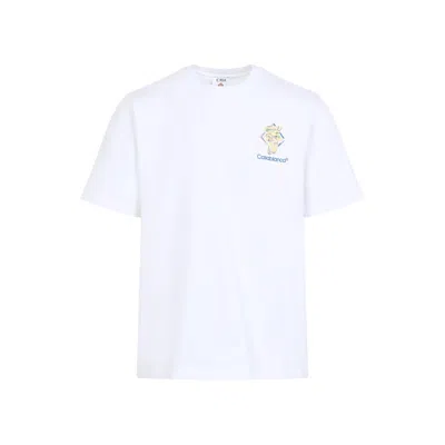 Casablanca White Cotton Diamond Column Printed T-shirt