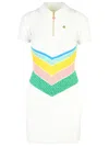 Casablanca Womens White Chevron-intarsia Short-sleeve Cotton-blend Mini Dress In White