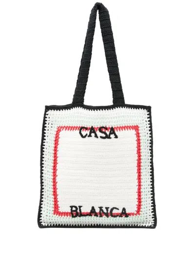 Casablanca White Cotton Handbags