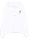 Casablanca 'diamond Column' White Hoodie With Drawstring Hood And Logo Print On The Front In White