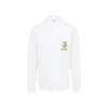 Casablanca White Shirt With Button-down Collar And Logo Embroidery On The Front