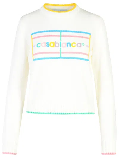 CASABLANCA WHITE COTTON SWEATER
