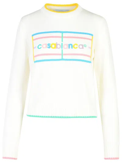 CASABLANCA CASABLANCA WHITE COTTON SWEATER