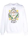 Casablanca Le Joueur Beaded Cotton Sweatshirt In White