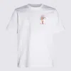 Casablanca White Crewneck T-shirt With Logo Detail On The Front And Maxi Logo Print On The Rear In Cotton Man In White