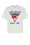 Casablanca Crew Neck Graphic Print Short Sleeves Top In White