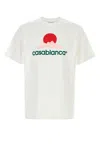Casablanca White Crewneck T-shirt With Logo On The Front In White