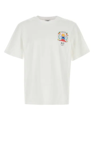 CASABLANCA WHITE COTTON T-SHIRT