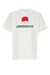 Casablanca White Crewneck T-shirt With Logo On The Front