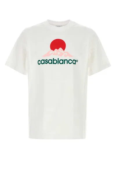 CASABLANCA WHITE COTTON T-SHIRT