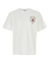 Casablanca T-shirt Girocollo Con Logo Sul Fronte In Cotone Bianca Uomo