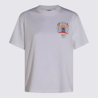 CASABLANCA WHITE COTTON T-SHIRT