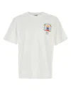 Casablanca T-shirt Girocollo Con Logo Sul Fronte In Cotone Bianca Uomo In White