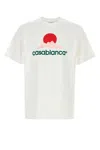Casablanca White Crewneck T-shirt With Logo On The Front