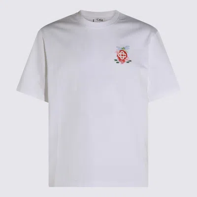 CASABLANCA WHITE COTTON T-SHIRT