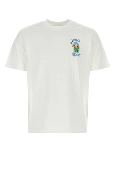 Casablanca White Cotton T-shirt In Lejeucol