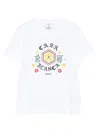 Casablanca Graphic Print Crew Neck Short Sleeve Top In White