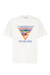Casablanca White Crewneck T-shirt With Logo On The Front In Cotton Man In White