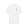 Casablanca White Graphic Print Ribbed Crewneck T-shirt In White