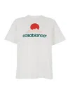 Casablanca White Crewneck T-shirt With Logo On The Front In Cotton Man In White