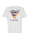 Casablanca White Crewneck T-shirt With Logo On The Front In Cotton Man In Neutral