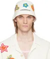 Casablanca White Crochet Bucket Hat In White