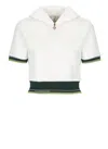 Casablanca White Cropped Sweatshirt In Green