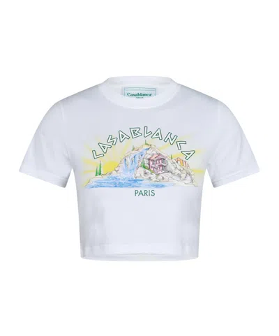 Casablanca White Cropped Tshirt
