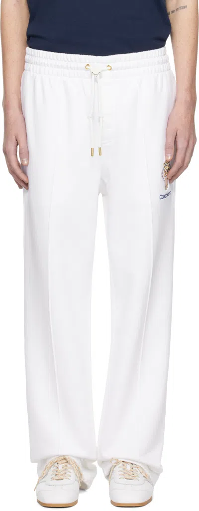 Casablanca White Diamond Column Embroidered Sweatpants