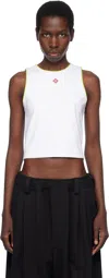 Casablanca White Pima Cotton Tank Top In Diamond Logo