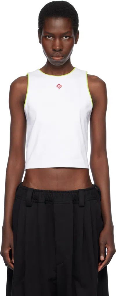 CASABLANCA WHITE DIAMOND LOGO TANK TOP